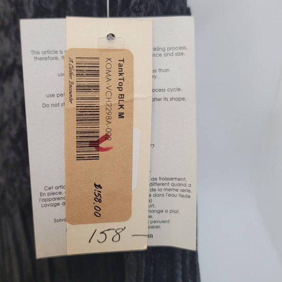 NWT Komarov Thin Black Sheer Lightweight Top Size Medium - Picture 6 of 6